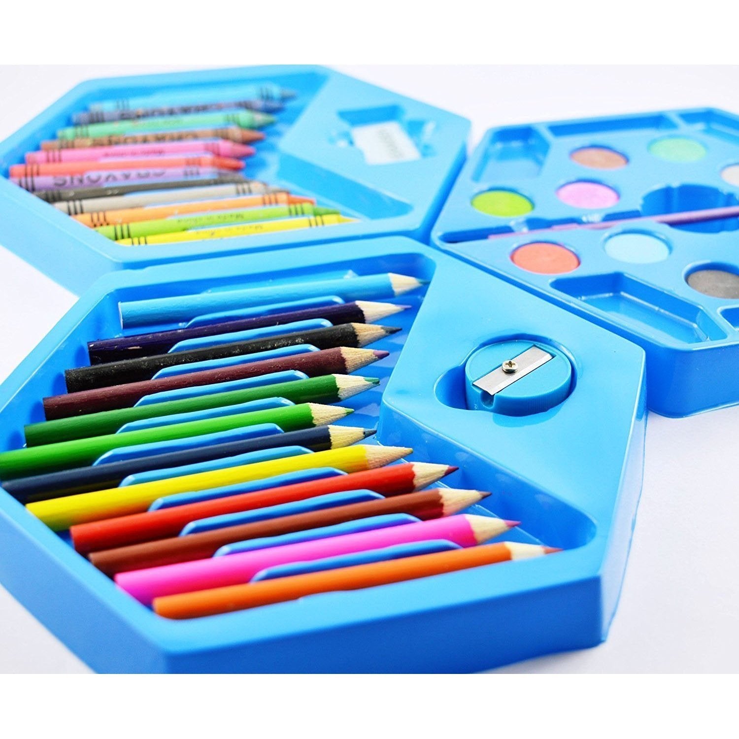 0859 46 Pcs Plastic Art Colour Set with Color Pencil, Crayons, Oil Pastel and Sketch Pens - SkyShopy 0859 46 Pcs Plastic Art Colour Set with Color Pencil, Crayons, Oil Pastel and Sketch Pens - SkyShopy